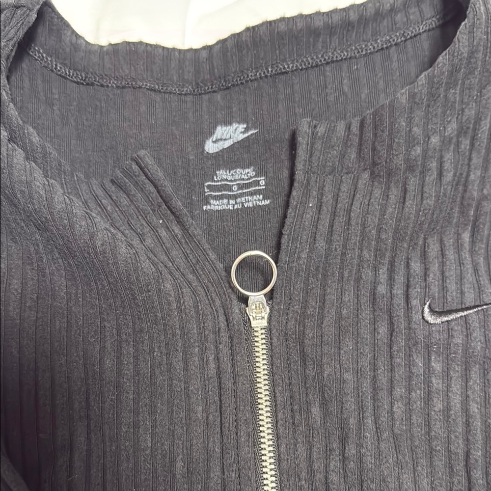 Nike Black Ribbed Zip-Up Jacket - Picture 4 of 5